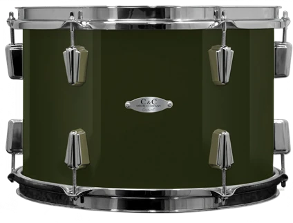 Maple Gum tom in Dark Olive Metallic