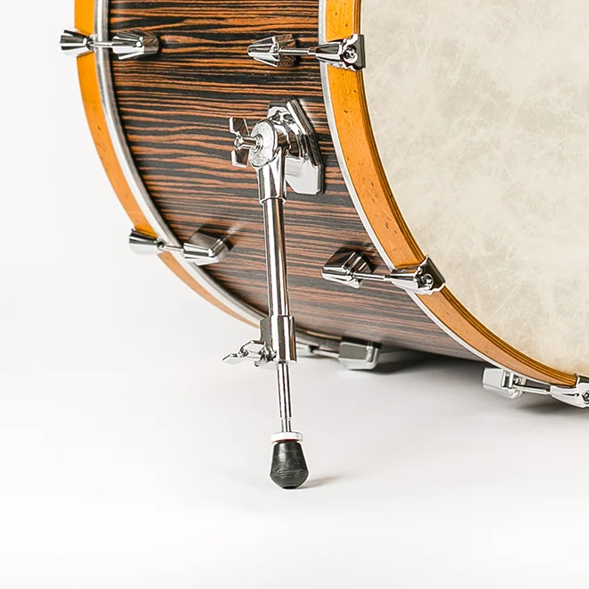 Modern telescoping spur on a bass drum